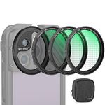 NEEWER 52mm Magnetic Lens Filter Kit for Phone, Adapter Ring/4 Points Star/True Color CPL/Black Diffusion 1/4 Compatible with SmallRig NEEWER Phone Cage with M Lens Mount for iPhone 14 13 12 Series