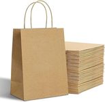 120Pcs Paper Bags with Handles Bulk, 8x4x10 Inch Kraft Paper Bags for Small Business, Shopping Bags, Retail Bags, Gift Bags, Merchandise Bags, Party Bags (Brown)