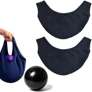 HIHETE 2 Pack Bowling Ball Polisher Bag Microfiber Bowling Ball Cleaner Towel Washable Bowling Shammy Seesaw Ball Cleaning Bag Accessories for Men Women Bowlers Black