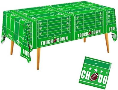 Gatherfun Football Theme Party Disposable Tablecloth Plastic Touchdown Table Cover for Birthday Party Super Bowl Tailgate Decoration 1 Pack 54 X 108Inch