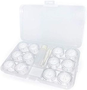 LCFALO 6 Pack Contact Lens Case, contacts lenses travel clear bulk organizer cases with stick tool set