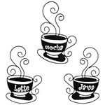 3 PCS Metal Wall Art Coffee Decor, Kitchen Wall Decorations Coffee Cups with Mocha Latte Java Sign for Coffee Shop Lounge Kitchen Dining Living Room Office Home Decor Coffee Lovers Gifts, Black