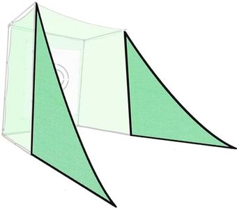 2PCS Green Golf Triangle Side Net with Sandbags for Practice Hitting Netting or Simulator Impact Screen;Shank Net Barrier Net for Golf Driving Cage Frame (2 PCS, 7' X 7')