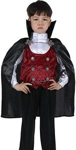 Rabtero Costume vampiro per bambini, Costume Dracula per ragazzi, Halloween Dracula o vampiro Fancy Dress Up per ragazzi 4-6 anni
