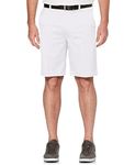 PGA TOUR Men's 9" Flat Front Golf Shorts with Active Waistband (Size 30-44 Big & Tall), Bright White 2, 34