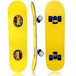 GURU Large Wooden Non-Slip Skateboard for Kids, Adult 30 inch x 8 inch Skateboard (Yellow, Pack of 1)