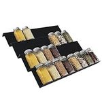 DUOAIKE 8 Pack Spice Rack,Drawer Organiser Plastic Adjustable Storage Rack Tray,For Home and Kitchen Seasoning Organizer,Countertop, Cabinet, Shelf, 4 Tiers,For Holding Spices,Jars, Bottle (Black)