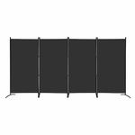 MAYOLIAH 4 Panel Privacy Screen Room Dividers 6FT Tall Portable Office Wall Divider for Rooms Separator 136"x20"x71", Black