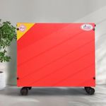 ZIYKO Wooden Battery Trolley with Battery Tray | Inverter Battery Trolley | Wooden Invertor Trolley for Battery, Inverter, ups Box for Home and Office| 4 Wheels Support (Cardinal Red)