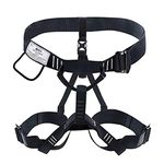 NewDoar UIAA & CE Certified Climbing Harness,Professional Mountaineering Rock Climbing Harness,Black Half Body Harness for Rappelling Fire Rescuing Tree Climbing Gear(Black 2)