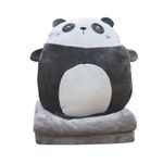 DXDE4U Panda Plush Pillow 16 Inch, Blanket in Cute Plush Pillow, Panda Stuffed Animal, Girls Boys Gifts for Birthday, Valentine, Christmas, Travel, Holiday