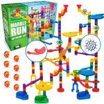 Marble Genius Marble Run (300 Complete Pieces) Maze Track or Race Game for Adults, Teens, Toddlers, or Kids Aged 4-8 Years Old, (118 Translucent Marbulous Pieces + 119 Glass-Marble Set), Extreme Set