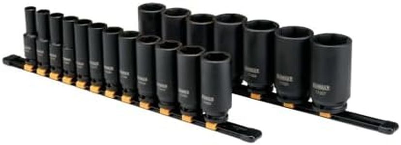 DEWALT Deep Impact Socket Set, 19-Piece, 1/2" Drive SAE (DWMT19239)
