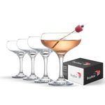 GOSOYO Cocktail Glasses Set of 4 (9oz/270ml). Espresso Martini Glasses, Margarita Glasses, Elegant Coupe Glasses, Long Stem Glassware