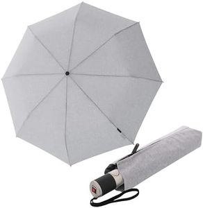 Knirps C.241 Automatic Rain Umbrella, Vegan Leather Handle, Melange Grey