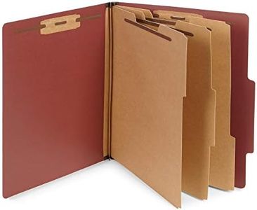 Blue Summit Supplies 10 Red Classification Folders, 3 Dividers, Letter Size with 2 Inch Tyvek Expansions, 8 Section Brick Red Classification Folder, 10 Pack