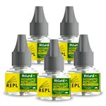 Repl� Natural Mosquito Repellent Vaporizer Refill With Citronella Oil, Eucalptus Oil | Natural Mosquito Repellent | Herbal Mosquito Repellent Refill | Safe for Kids | Fits All Machines (Pack of 5)