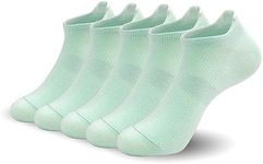 SERISIMPLE Women Ultra Thin Socks Viscose Bamboo Low Cut No Show Ventilating Low Ankle Anti Odor Arch Support Mesh Socks 5 Pairs (l, Mint Green)