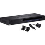 TRENDnet 8-Port USB/PS2 Rack Mount KVM Switch, TK-803R, VGA & USB Connection, Supports USB & PS/2 Connections, Device Monitoring, Auto Scan, Audible Feedback, Control up to 8 Computers/Servers