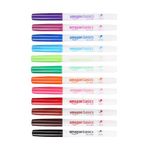 Amazon Basics Low Odor Ultra Fine Tip Dry Erase White Board Markers - Assorted Colors, 12 Pack