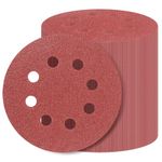 100 PCS 5 Inch Sanding Disc 60 Grit, 8 Hole Sandpaper Hook and Loop Sanding Pads Round Orbital Sandpaper for Random Orbital Sander