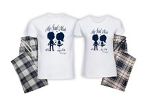 Personalised Soul Mate Couples Tartan Pyjamas Multiple Colours Red Navy Green Pink Blue His and Hers Wedding Anniversary Valentines Gift Present Husband Wife Matching Original Design Pyjamas PJ's