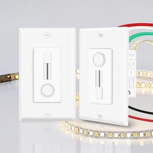 Greencycle 60W 12V LED Driver and Dimmer Switch,2PK Single Integrated Unit, Converts 120V AC to 12V DC, Neutral Wire Required,Compatible with Most Solid Color 12VDC LED Lights and Fixtures, ETL Listed