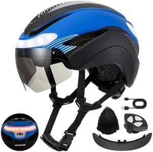 OUMURS Adult Bike Helmet,Bicycle Helmet with USB Rechargeable LED Turn Signal Lights & Magnetic Goggles Removable Visor,Cycling Helmet Adjustable for Men Women E Bike,Electric Scooter,Mountain & Road