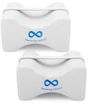 Everlasting Comfort Memory Foam Knee Pillow for Side Sleepers – Sciatica Pain Relief, Adjustable Strap – Leg Pillow for Knee, Back & Hip Alignment (Pack of 2)