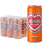 Rubro - Peach Rooibos - 6 Can Multipack - 300ml - Still, Soft Drink - Peach Tea Drink - Natural Flavours - Caffeine Free - Bulk Soft Drinks