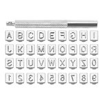 Yoption Leathercraft Metal Letter and Number Stamps Punch Set Tool, 26 Letters Alphabet & 10 Numbers Imprinted Metal Leather Punching Tools for Leather Belt Bag Hat Shoes Craft Marking (6mm)
