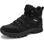 Veool Hiking Boots Lace-up Waterproof Non-Slip Outdoor Men Sports Mountain Trekking Shoes,9.5 Black