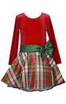 Bonnie Jean Hipster Dresses Special Occasion Dress for Girls, Red/green, 4