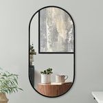 Americanflat Black Oval Mirror 20" x 40" - Aluminum Framed Wall Mirror for Bathroom, Living Room, Bedroom - Modern Rounded Frame - Vertical Mount
