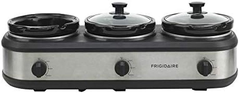 FRIGIDAIRE ESC3105-SS Triple Slow Cooker Buffet Server, Stainless, 3x2.5QT