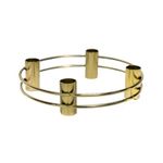 Ivyline Avery Candle Holder in Gold with Double Ring Design - Elegant Candlestick Table Centrepiece Decoration - H5 x D20 cm