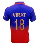 Sports Cricket Official RCB New Virat 18 Jersey 2024 (Kid's, Boy's & Men's) (L, Multicolor)