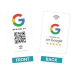 Reusable Review Tap Card for Google Reviews - 1 Review Card - QR & Tap NFC Review Card - Review Us on Google Tap Card - iPhone & Android - Boost My Reviews Card - Set Up at Home | by MESSAGENES