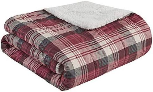 Woolrich Tasha 145GSM Softspun Down Alternative Filled Throw Blanket, 50"x70", Red