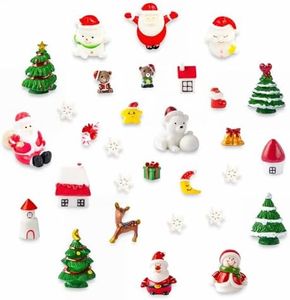 Goodma 30 Pieces Christmas Theme Resin Miniature Decoration Ornaments DIY Kit