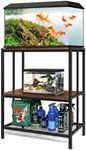 GADFISH Fish Tank Stand for up to 20 Gallon Aquarium, Metal Aquarium Accessories Storage, 2-tier Rack Shelf Home Office, 27'' L x 15.7'' W, not included, Black (GADFTS001)