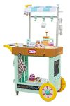 little tikes 2-in-1 Café Cart Pretend Food Cooking Toy Role Play Kitchen Playset, Multicolor