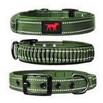 Tuff Pupper Heavy Duty Dog Collar with Handle | Ballistic Nylon Heavy Duty Collar | Padded Reflective Dog Collar with Adjustable Stainless Steel Hardware | Convenient Sizing for All Breeds