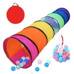 Kids Play Tunnel for Toddlers with 50 Balls,Pop Up Crawl Through Tunnel Play Tent for Baby Infant Children or Pet,Indoor & Outdoor Toys for Boy and Girl Backyard Playset