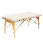 GreenLife® Easy Sports™ 24 Inches Width Height Adjustable Portable 2 Fold Massage Reiki Facial Table Bed (Only with Carrying Bag, Cream, Without Head Rest & Arm Rests)