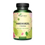 Vegavero Wild Yam Root and Red Clover | 1,200 mg Wild Yam Root Extract, 240 mg Diosgenin | 200 mg Red Clover Extract, 16 mg Isoflavones | NO Additives, Lab-Tested | 90 Wild Yam Capsules | Vegan