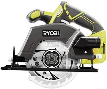 RYOBI 18 V ONE+ Cordless Circular Saw R18CSP-0 (Saw Blade Diameter 150 mm, Cutting Depth 90°/45° 45/32 mm, Tool-Free Depth Adjustment, Includes Parallel Stop, O, Battery and Charger in Box)