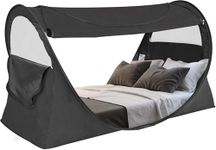 Alvantor Bed Canopy Tents Dream Privacy Space Queen Size Sleep Tents Indoor Pop Up Portable Frame Curtains Breathable Gray Cottage (Mattress Not Included) Reducing Light