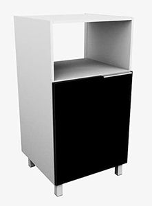 BERLIOZ CREATIONS Mobile a Mezza Colonna per microonde, 60 cm, Altro, Nero Brillante, 60 x 60