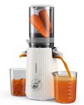 ACOQOOS Juicer Machines, Juicers Whole Fruit and Vegetable with 110MM Feeding Chute, Easy to Clean Cold Press Juicer with 2 Cups, Masticating Juicer White